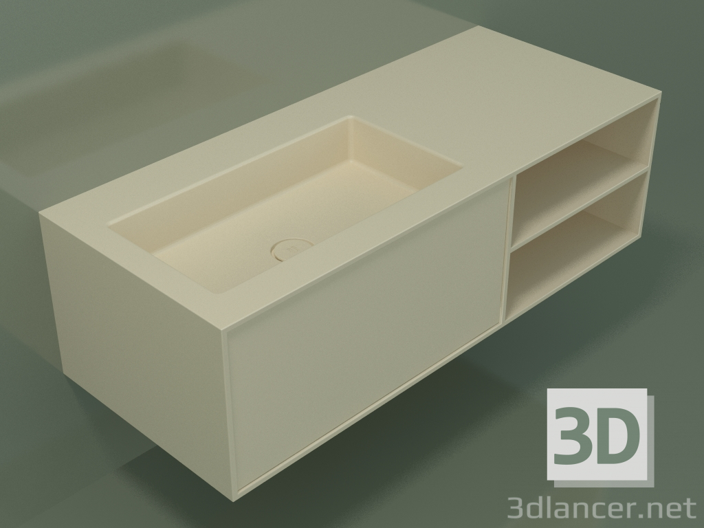 3d model Lavabo con cajón y compartimento (06UC724S2, Bone C39, L 120, P 50, H 36 cm) - vista previa