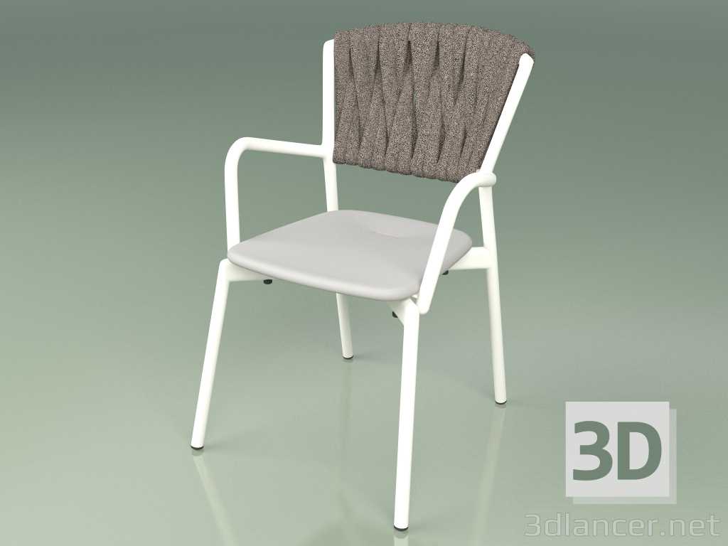 modèle 3D Chaise 221 (Métal Lait, Résine Polyuréthane Gris, Ceinture Rembourrée Gris-Sable) - preview