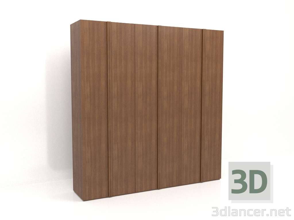 3d model Wardrobe MW 01 wood (2700x600x2800, wood brown light) - preview