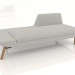 modello 3D Chaise longue aperta 186 con bracciolo a destra (gambe in legno) - anteprima