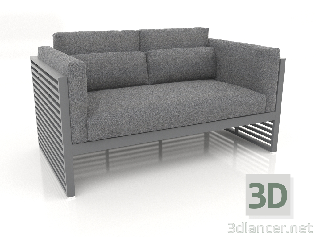 3d model 2-seater sofa with a high back (Anthracite) - preview