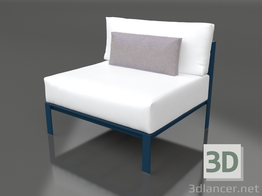 3D modeli Kanepe modülü 3. bölüm (Gri mavi) - önizleme