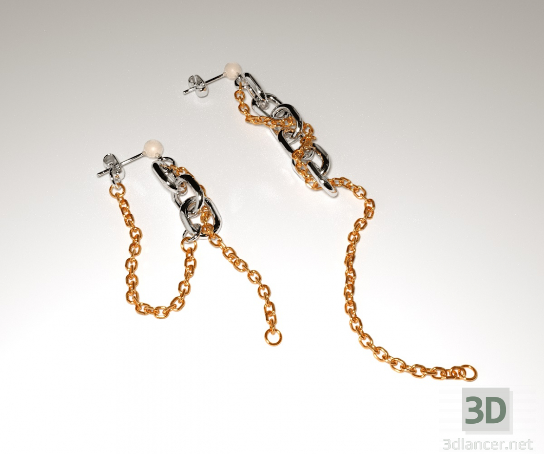 3d Justine Clenquet Earrings model buy - render