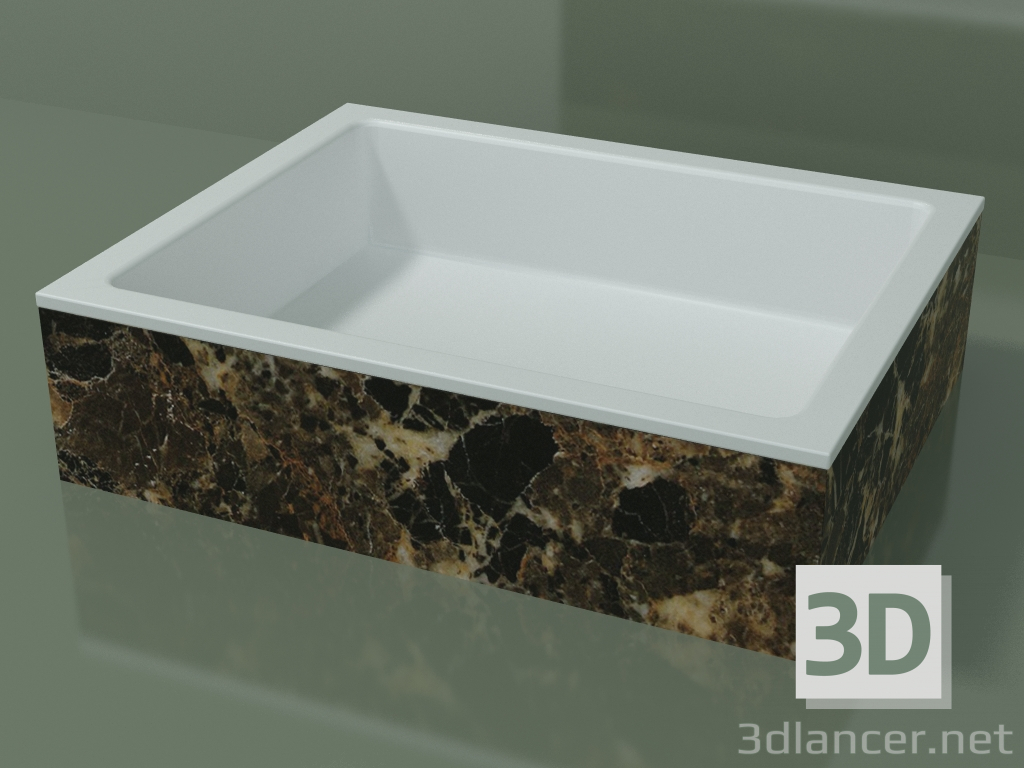 3d model Lavabo sobre encimera (01R131301, Emperador M06, L 60, P 48, H 16 cm) - vista previa