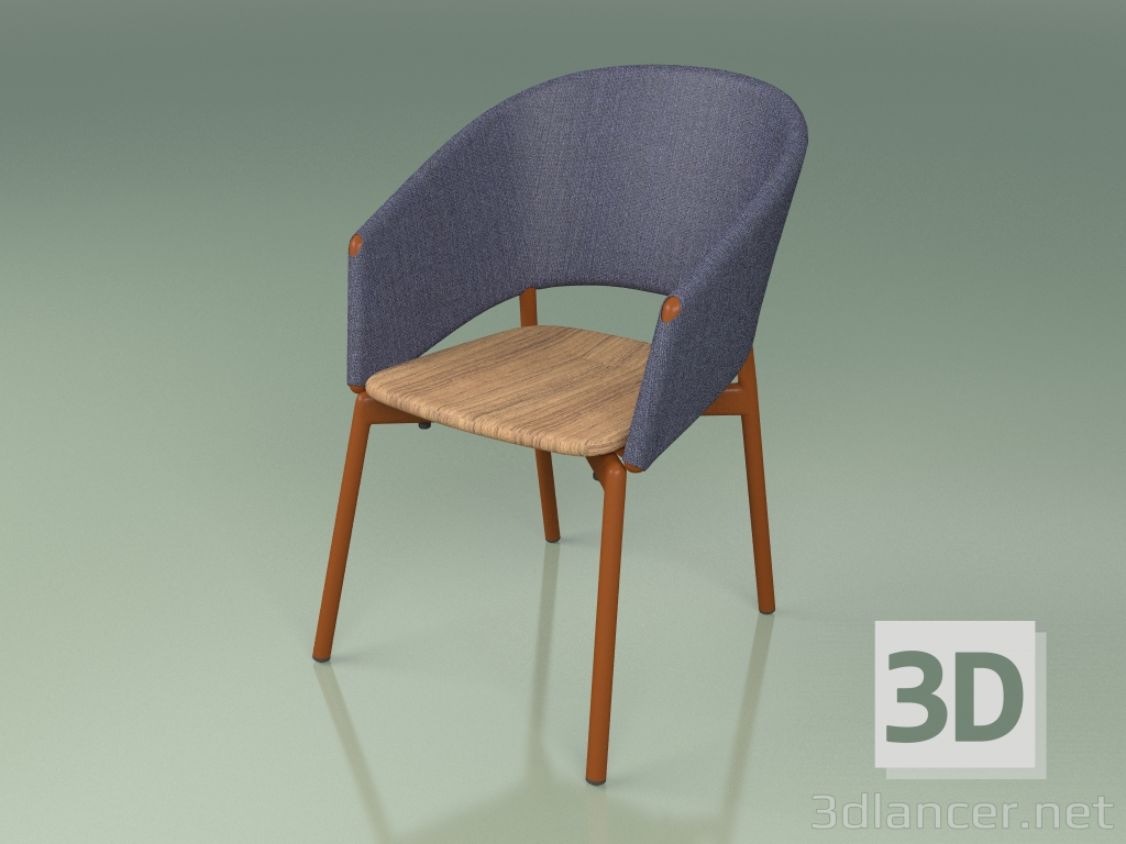 3d model Silla confort 022 (Metal Rust, Azul) - vista previa