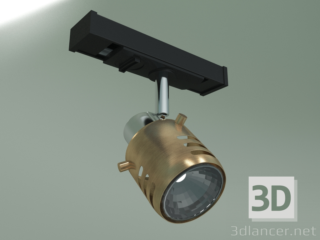 modello 3D Lampada da binario 20076-1 (cromo-bronzo antico) - anteprima