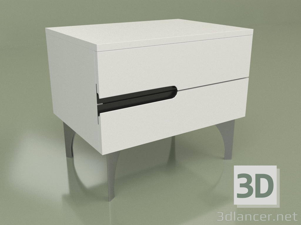 Modelo 3d Mesa de cabeceira GL 250 (branca) - preview