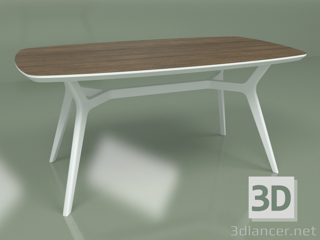 modèle 3D Table à manger Johann noyer (blanc, 1600x900) - preview