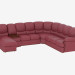 3D Modell Ecksofa aus Leder mit einem Couchtisch - Vorschau