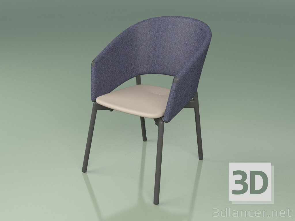 3d model Comfort chair 022 (Metal Smoke, Blue, Polyurethane Resin Mole) - preview