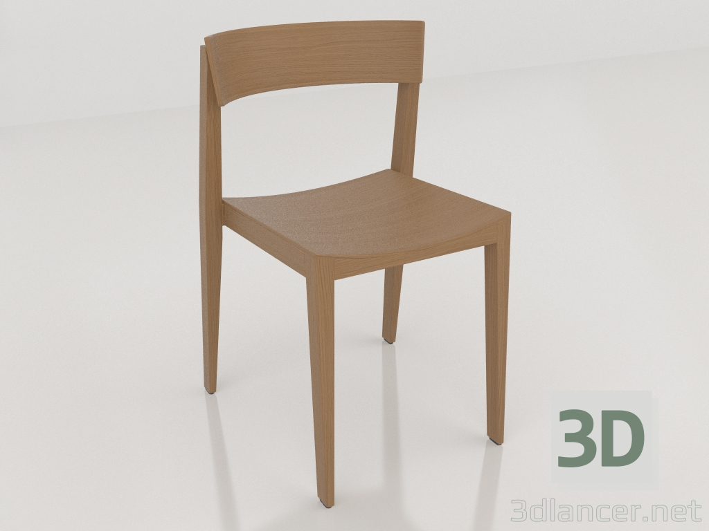 modello 3D Una sedia con lo schienale corto - anteprima