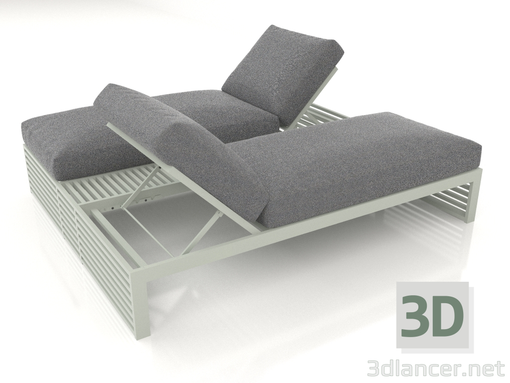 modello 3D Letto matrimoniale relax (Grigio cemento) - anteprima