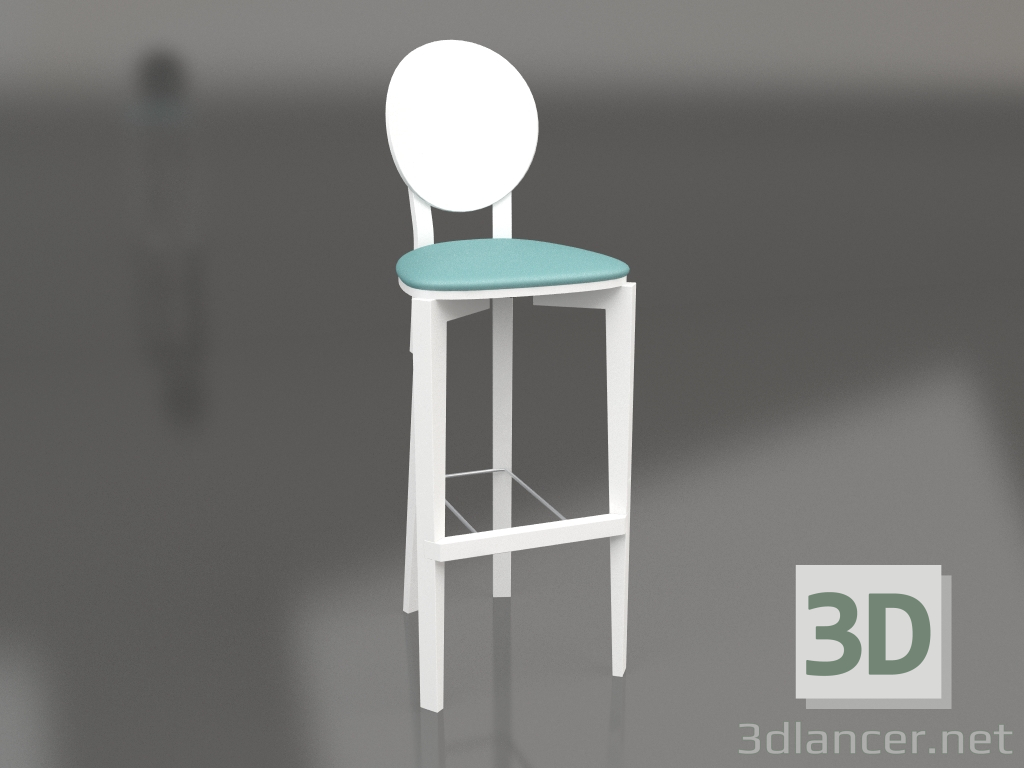 3d model Circus bar stool with back without upholstery (option 11) - preview