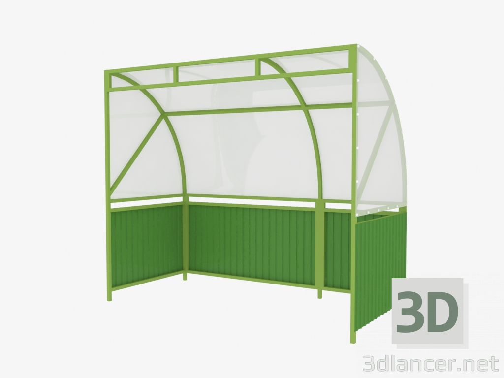 3d model Dosel para 2 contenedores MSW (9013) - vista previa