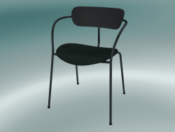 Chair Pavilion (AV4, H 76cm, 52x56cm, rovere laccato nero, Velvet 1 Forest)