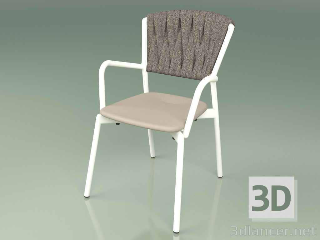 3d модель Крісло 221 (Metal Milk, Polyurethane Resin Mole, Padded Belt Grey-Sand) – превью