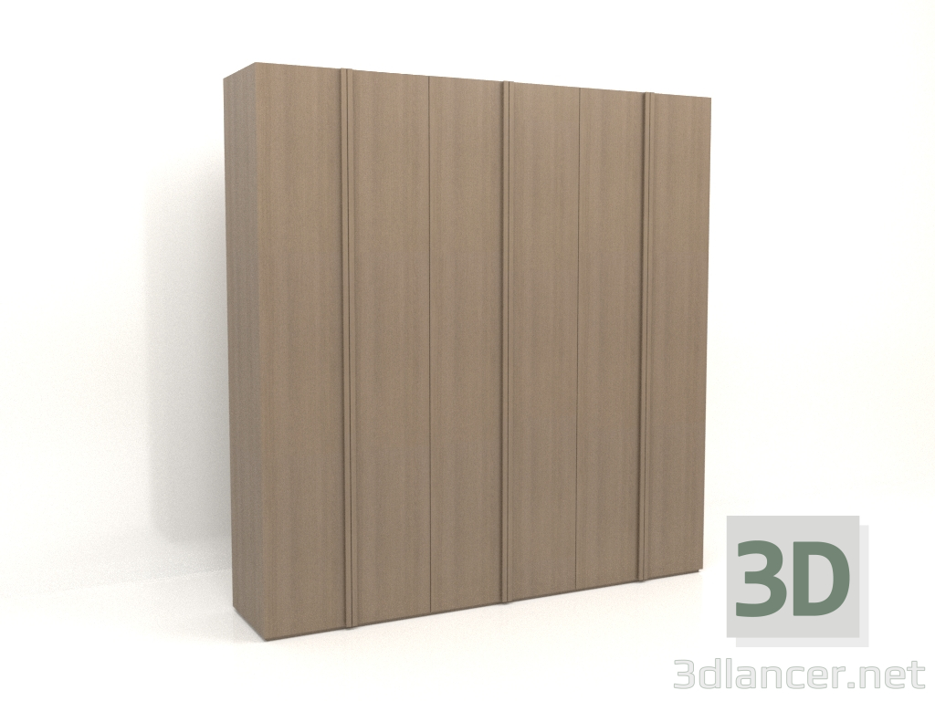 3d model Armario MW 01 madera (2700x600x2800, gris madera) - vista previa