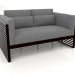 3d model 2-seater sofa with a high back (Black) - preview