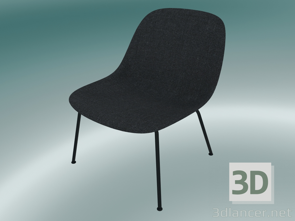 3d model Sillón con tubos en la base de fibra (Remix 183, negro) - vista previa