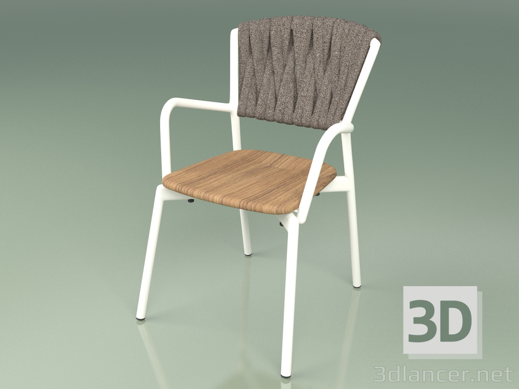 3d model Chair 221 (Metal Milk, Teak, Padded Belt Gray-Sand) - preview