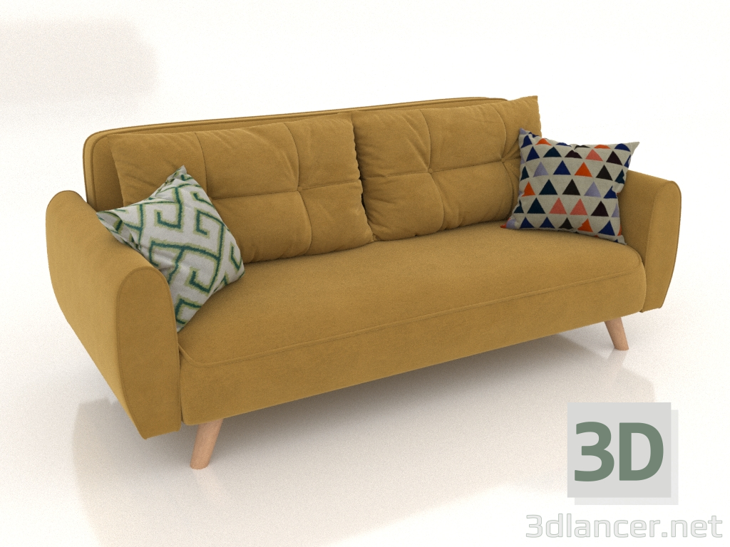 3d model Sofá cama Beatrix (opción 2, amarillo) - vista previa