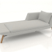 3d model Chaise longue 207 con reposabrazos a la derecha (patas de madera) - vista previa