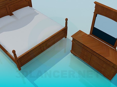 3d model A set of furniture in the bedroom - preview