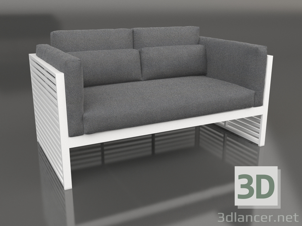 3d model 2-seater sofa with a high back (White) - preview