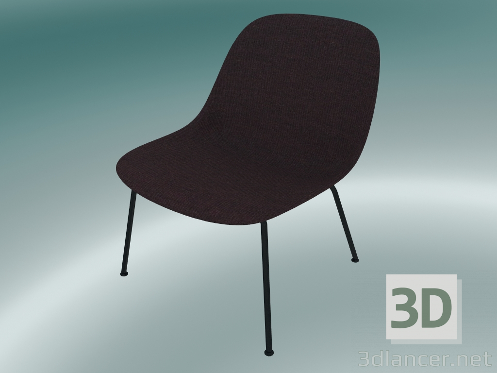 3d model Sillón con tubos en la base de fibra (Remix 373, negro) - vista previa