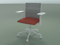 Chaise à dossier bas 6500 (5 roulettes, avec filet, accoudoir réglable 3D XL, V12)