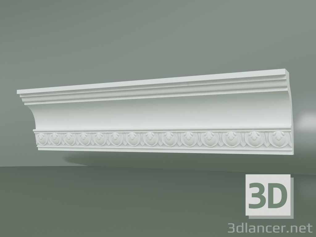 modello 3D Cornicione in gesso con ornamento KV010 - anteprima