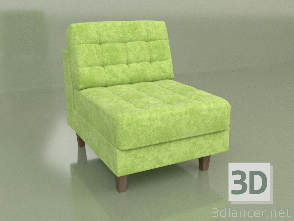 3d model Single section Cosmo (Green velvet) - preview