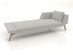 Chaise longue 240 com apoio de braço direito (pernas de madeira)