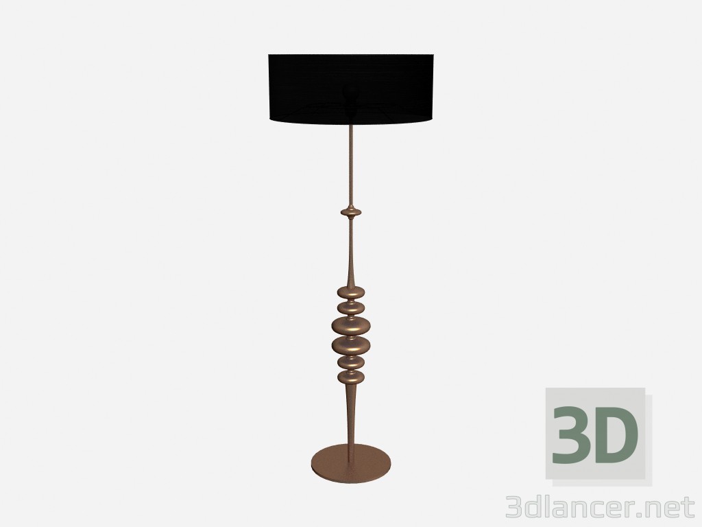 modèle 3D Lampadaire lampe en céramique en feuille de cuivre - preview