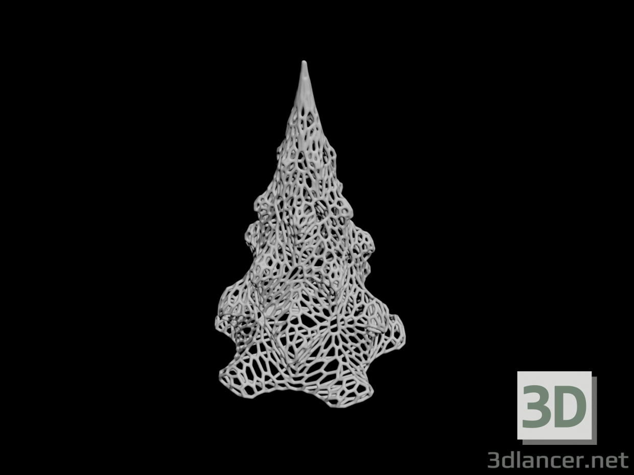 3d Christmas tree voronoi model buy - render