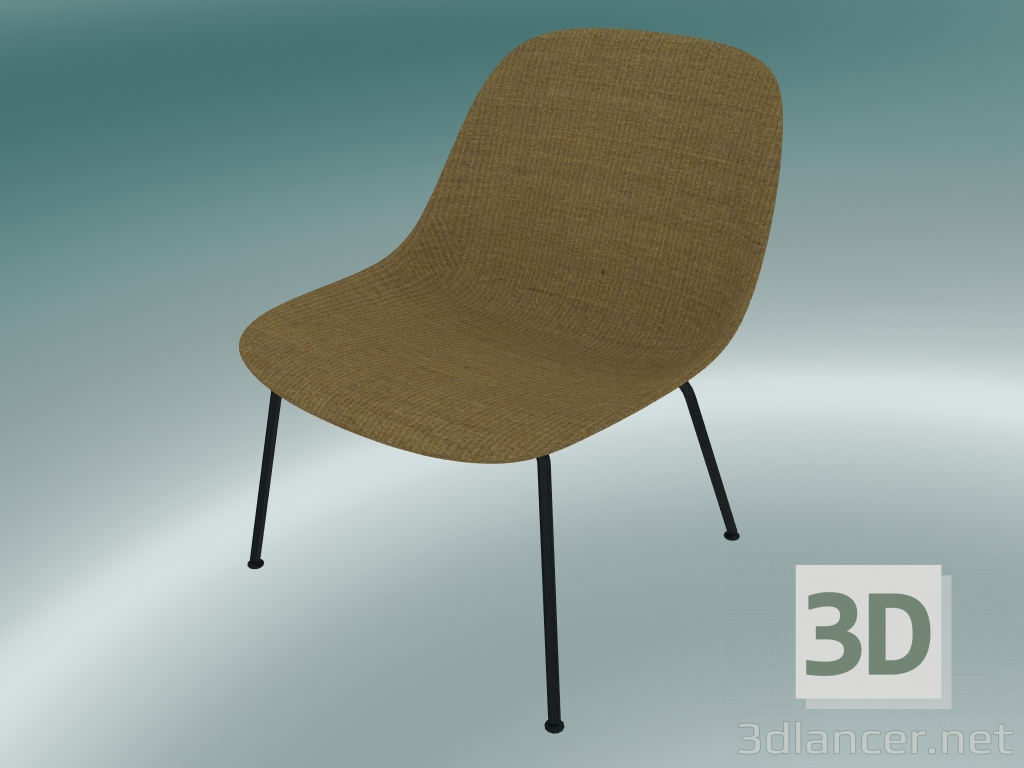 3D modeli Fiber tabanındaki tüplü şezlong (Remix 433, Siyah) - önizleme