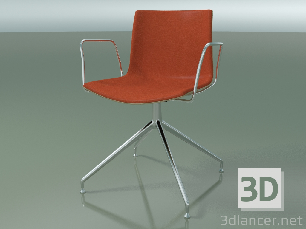 modello 3D Sedia 0332 (girevole, con braccioli, con rivestimento frontale, LU1, rovere sbiancato) - anteprima