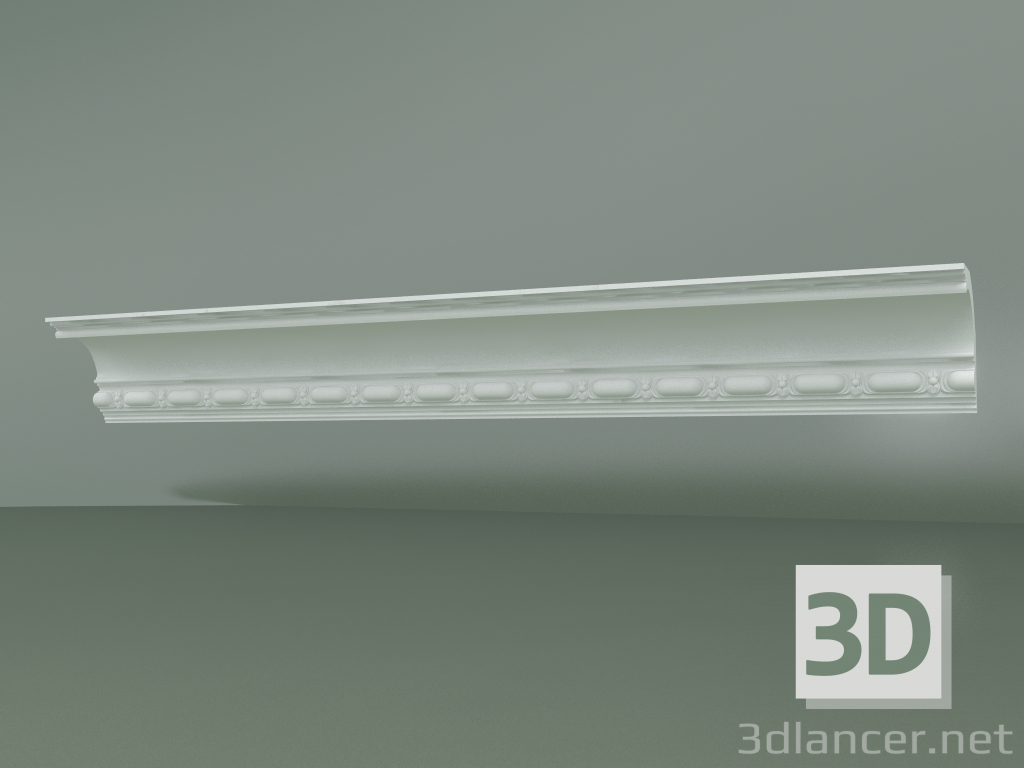 Modelo 3d Cornija de gesso com ornamento KV014 - preview