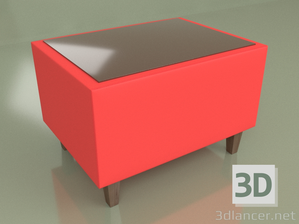 3d model Mesa de centro rectangular Cosmo (cuero rojo) - vista previa