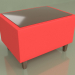 modèle 3D Table basse rectangulaire Cosmo (Cuir rouge) - preview