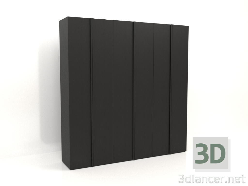 modello 3D Armadio MW 01 legno (2700x600x2800, legno nero) - anteprima