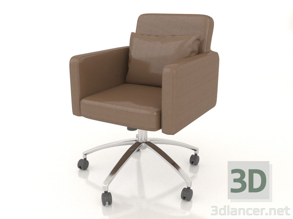 modèle 3D Fauteuil Winston (marron) - preview