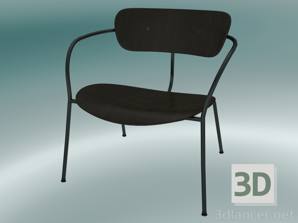 modello 3D Chair Pavilion (AV5, H 70cm, 65x69cm, Noce) - anteprima