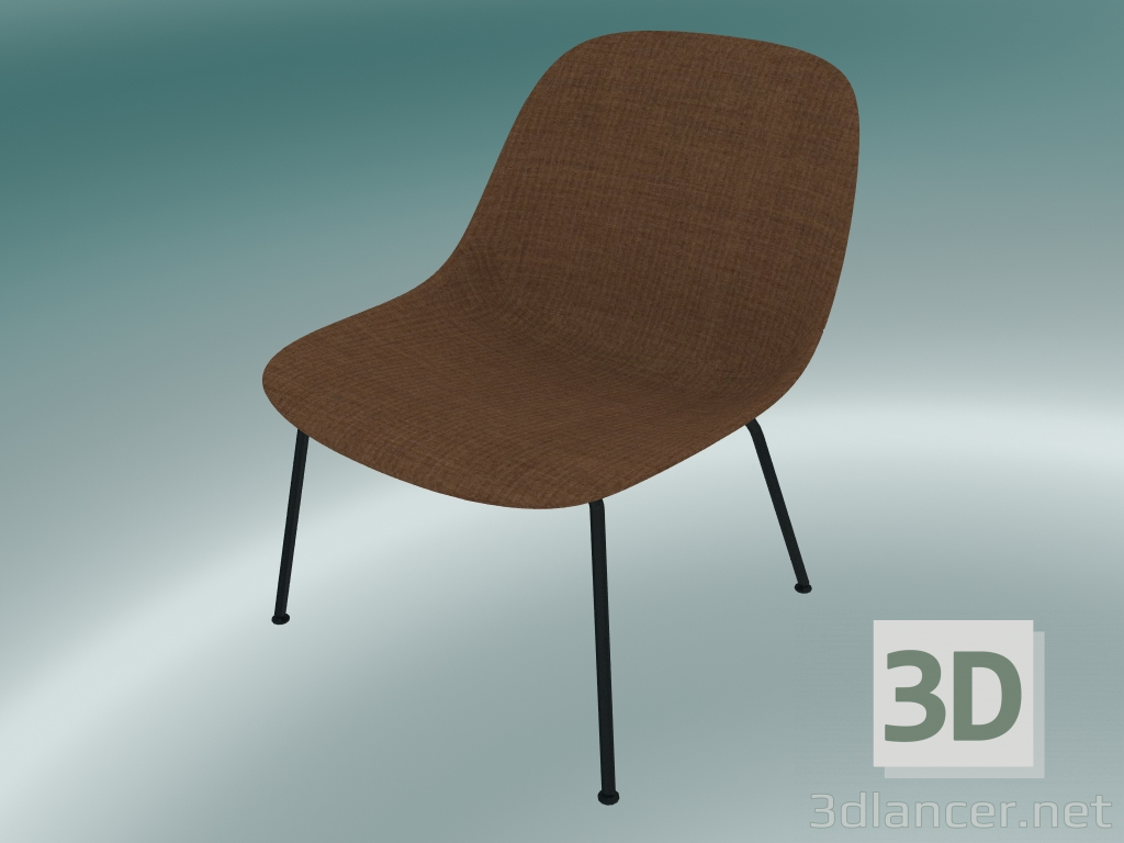 3d model Sillón con tubos en la base de fibra (Remix 452, negro) - vista previa