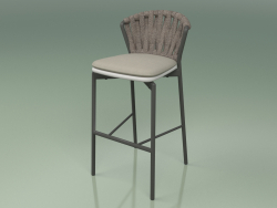 Tabouret de bar 250 (Metal Smoke, Polyuréthane Résine Gris, Ceinture Rembourrée Gris-Sable)