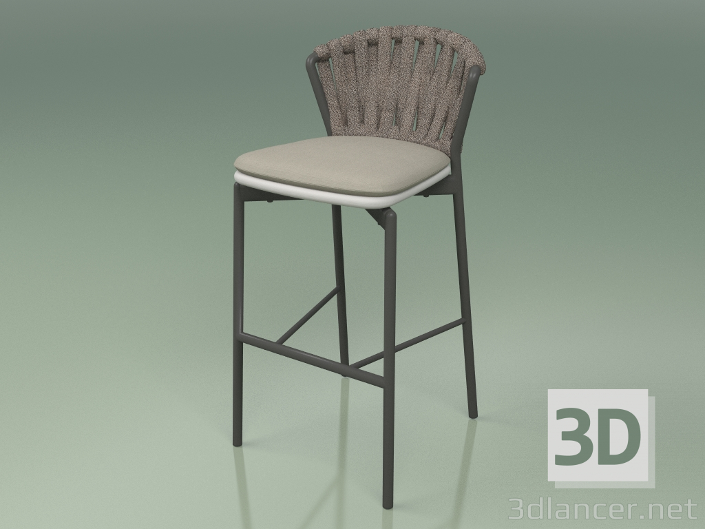 modèle 3D Tabouret de bar 250 (Metal Smoke, Polyuréthane Résine Gris, Ceinture Rembourrée Gris-Sable) - preview