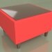 modèle 3D Table basse carrée Cosmo (Cuir rouge) - preview