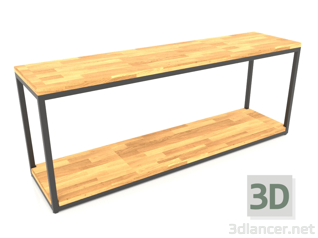 modello 3D Panca-panca a due livelli (PAVIMENTO IN LEGNO, 120x30x44) - anteprima