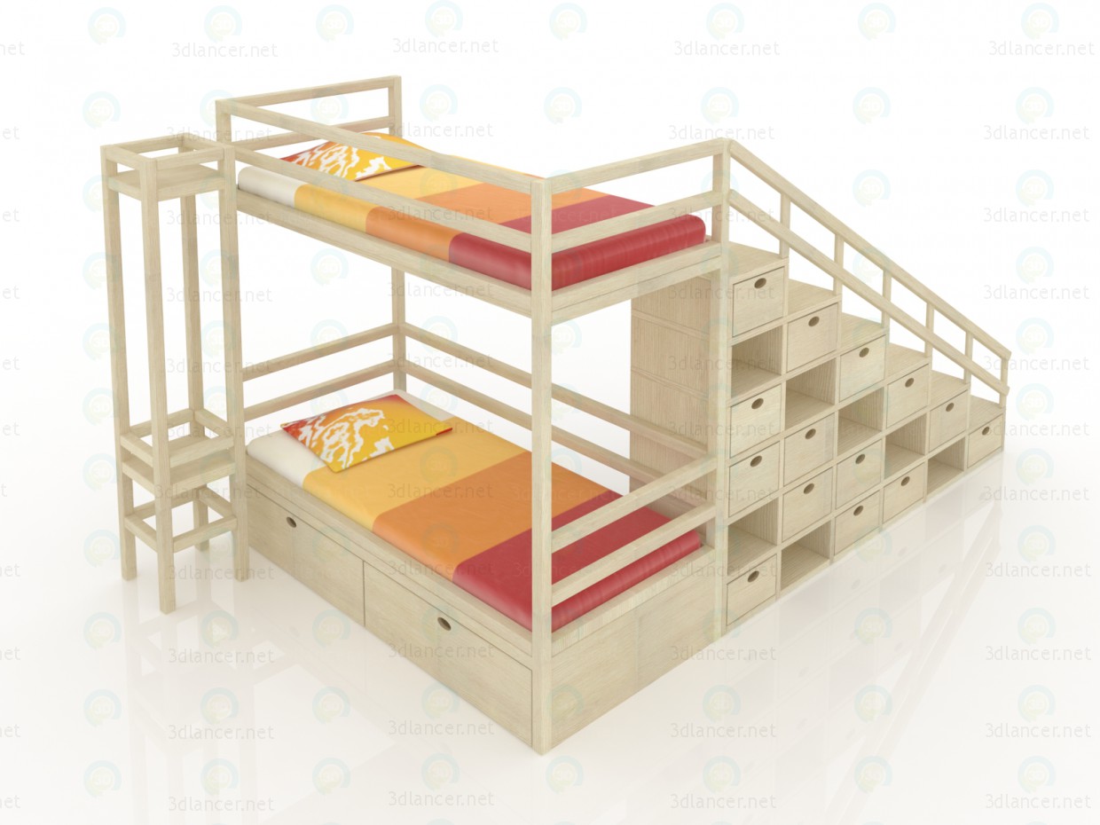 3d model bunk bed - preview