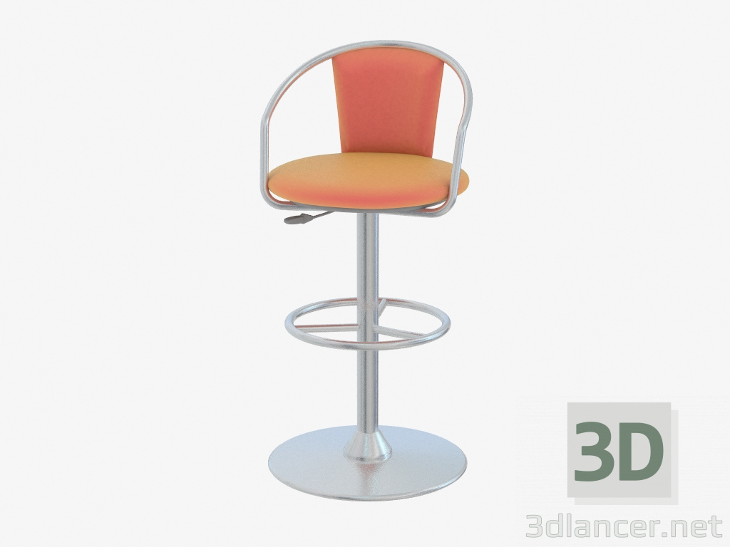 modèle 3D Chaise de bar avec un dossier - preview